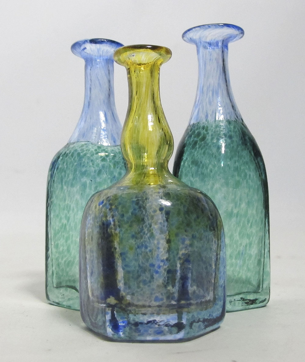 3 Vintage Kosta Boda Bertil Vallien Miniature Antikva Art Glass Bud