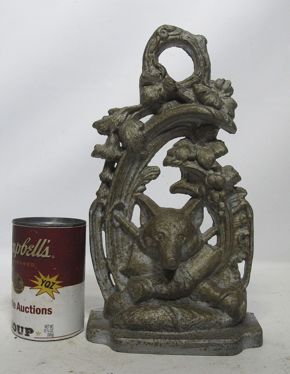 Antique J.Z.H. Fox Hunt Cast Iron Door Stop Doorstop Union